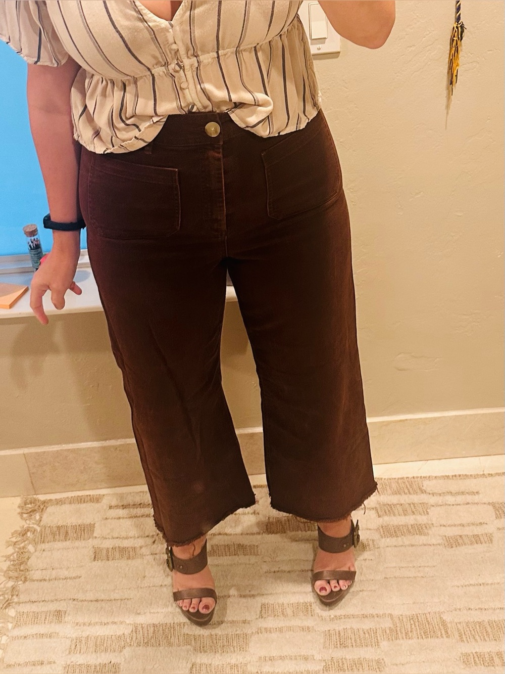 EVERY  Brown ankle Fringe Pants Size 12